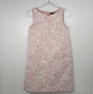 Victoria Beckham Pink White Floral Paisley Print Sleeveless Shift Dress Size XL